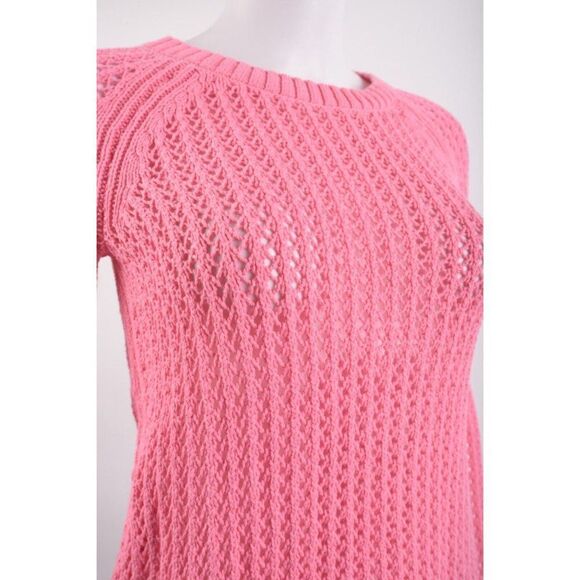 Talbots Womans Sweater Size P Pink Loose Knit Crewneck - Picture 3 of 6